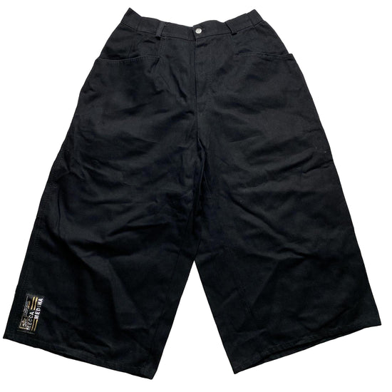 Mecca Medina Vintage 90’s Baggy Black and Gold Jort Jean Shorts (XL)
