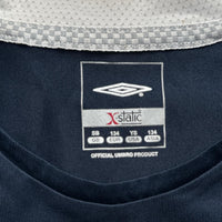 England Umbro Vintage Navy and White Kids Football Jersey (S)