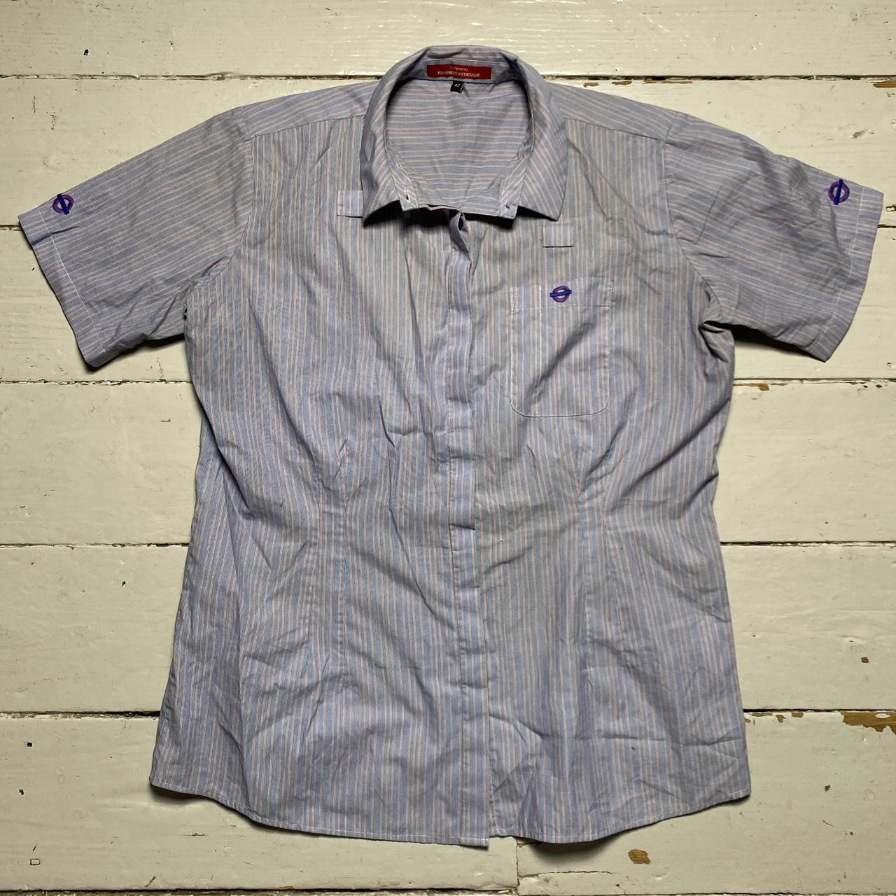 London Underground Purple Striped Short Sleeve Shirt