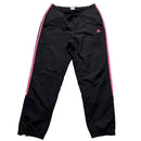 Adidas Womens Vintage Black and Pink Shell Baggy Trackpant Bottoms (M)