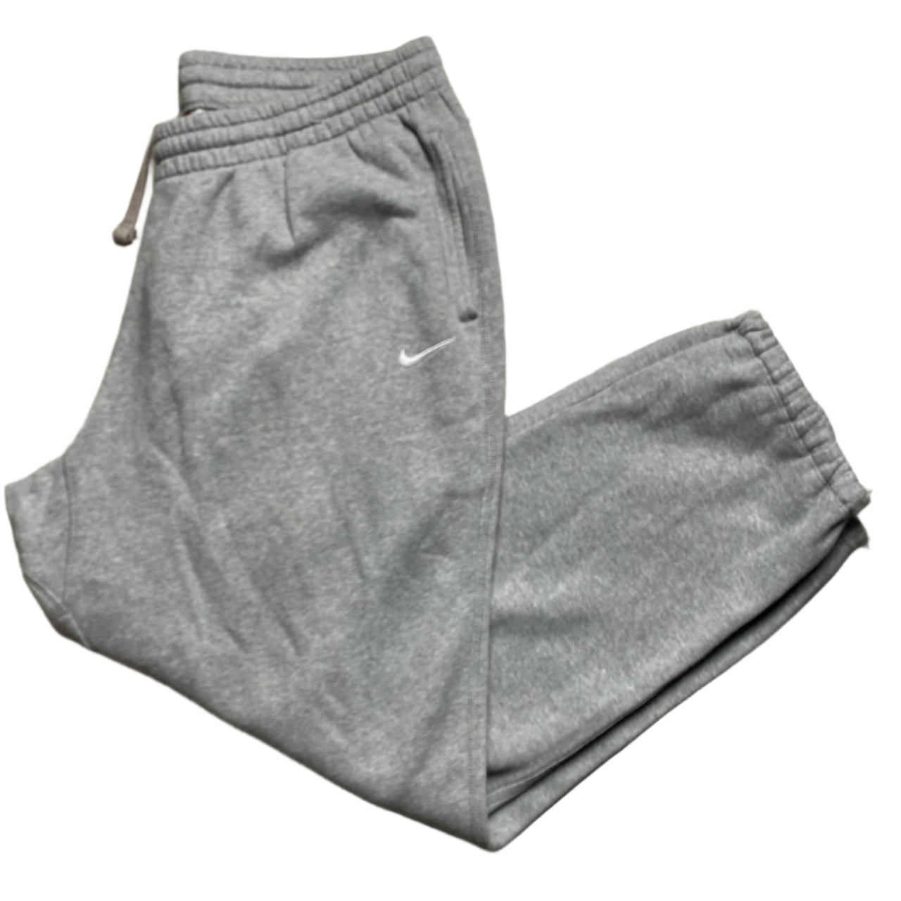 Nike Athletic Department Grey and White Swoosh Baggy Joggers (2XL)