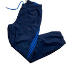 Adidas Navy and Blue Stripe Shell Trackpant Baggy Bottoms (M)