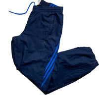 Adidas Navy and Blue Stripe Shell Trackpant Baggy Bottoms (M)