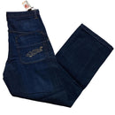 Criminal Damage Baggy Carpenter Graffiti Navy and Cream Embroidery Jeans (34W)