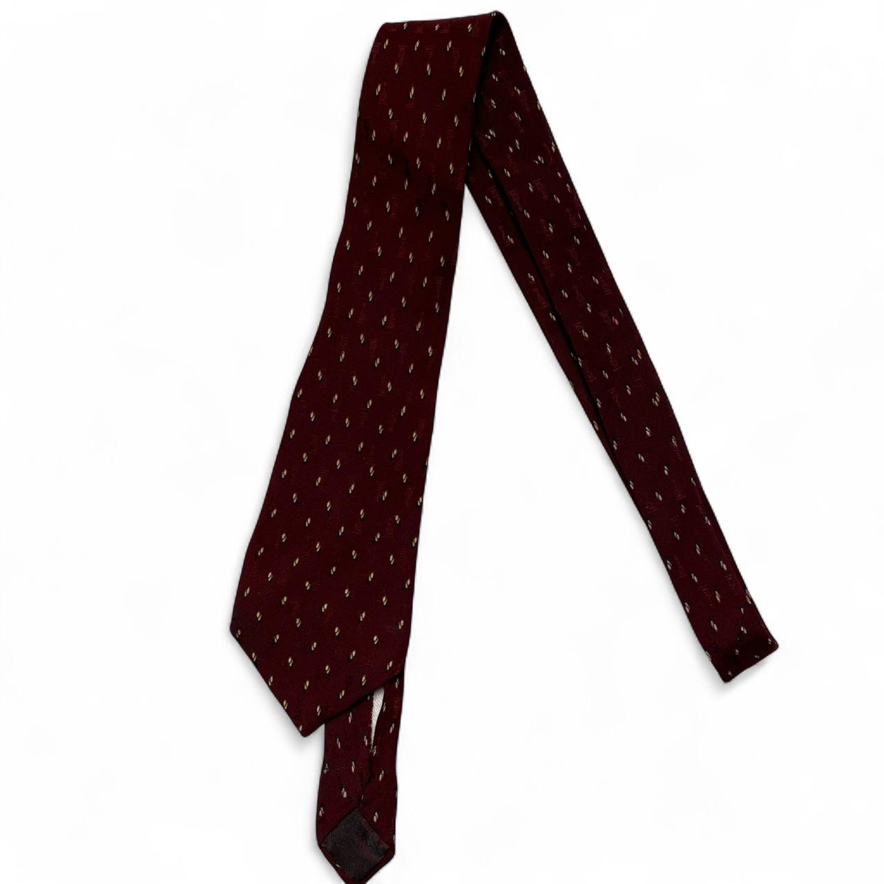 Lanvin Burgundy and White Tie