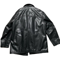 GAP Vintage Black Leather Peacoat (XL)