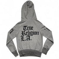 True Religion Grey and Black Pullover Hoodie (S)