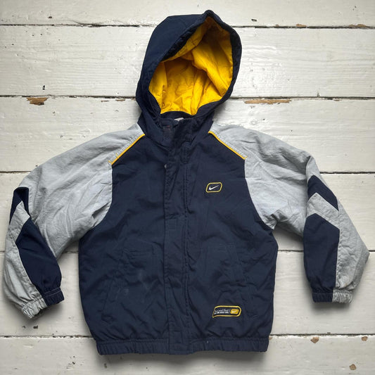 Nike Athletic Vintage Navy Grey and Yellow Kids Jacket