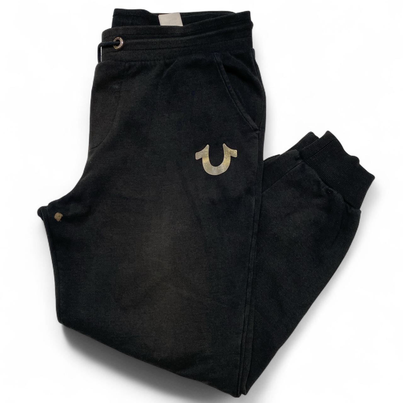 True Religion Black and Gold Baggy Joggers (M)