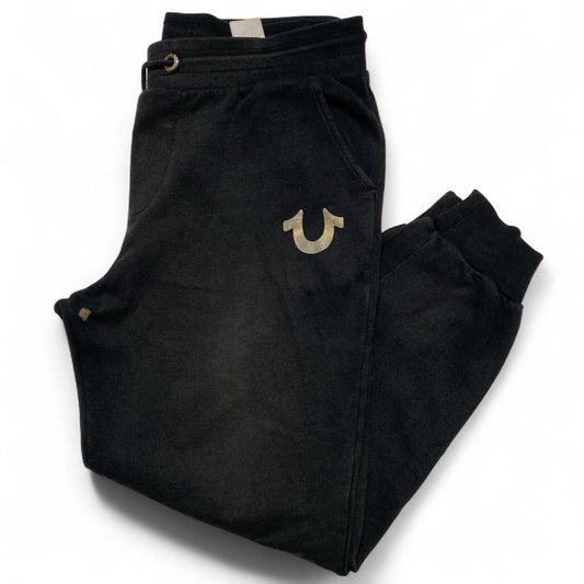 True Religion Black and Gold Baggy Joggers
