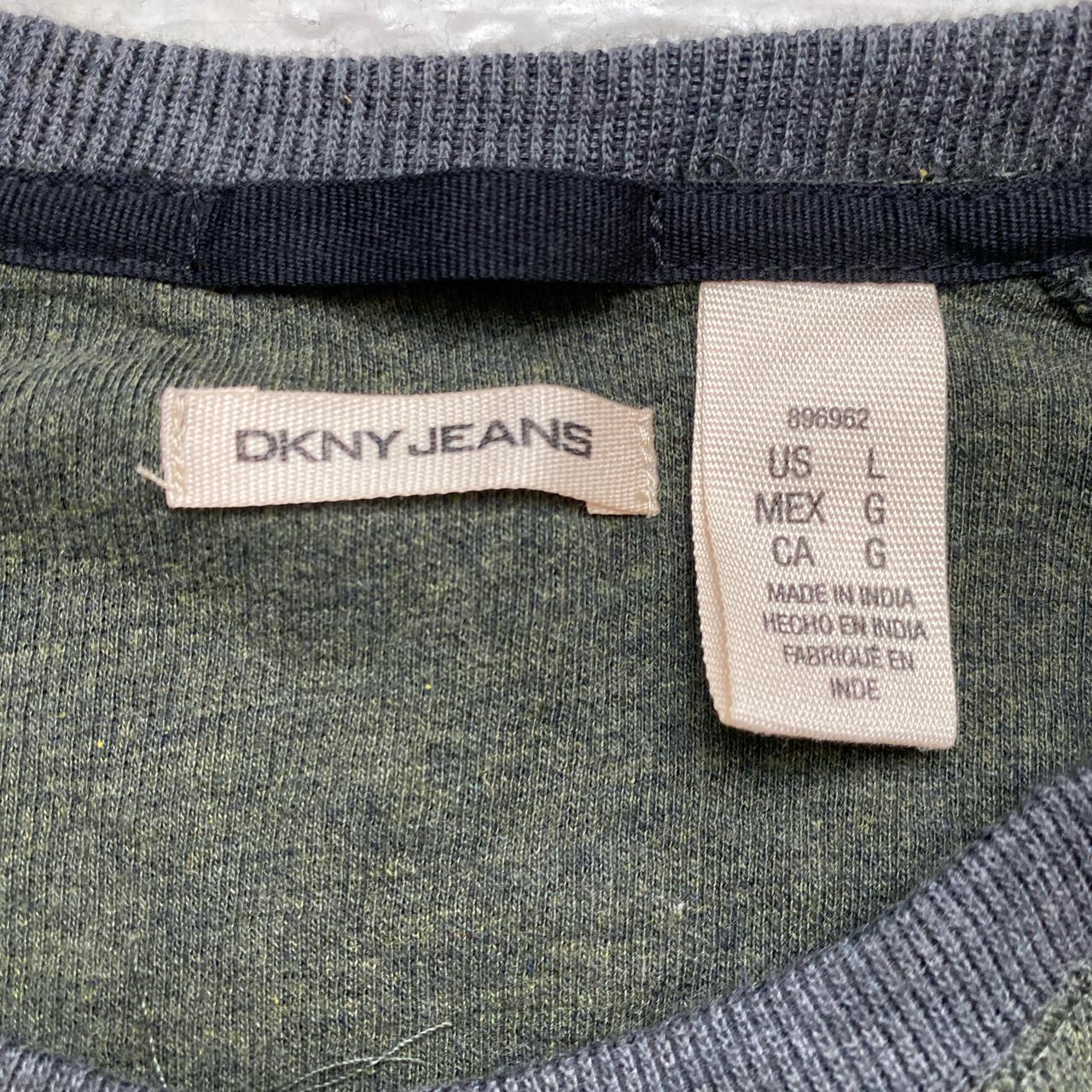 DKNY Khaki Green and Grey Jumper