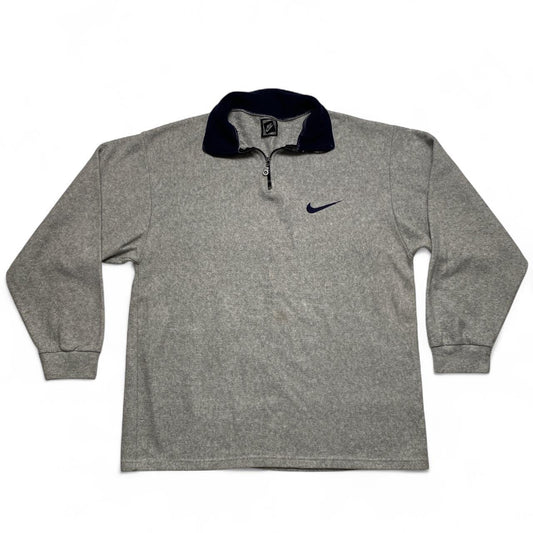Nike Vintage 90’s Grey and Navy Quarter Zip Fleece Jumper