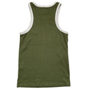 Corteiz Khaki Green and White Tank Top Vest Dress Waffle Knit (M)