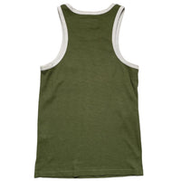 Corteiz Khaki Green and White Tank Top Vest Dress Waffle Knit (M)