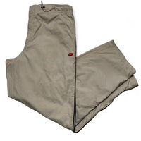 Nike Beige Y2K Vintage Shell Trackpant Hexi Logo Red White Swoosh Bottoms (XL)