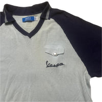 Adidas Vespa Light Blue and Navy Polo Shirt (L)