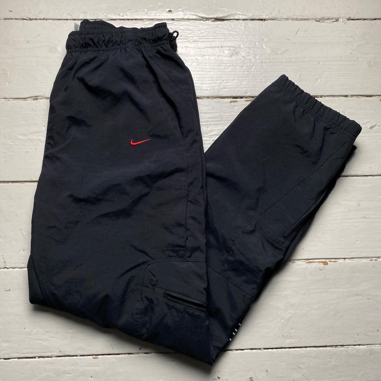 Nike Air Vintage Baggy Black and Red Shell Trackpant Bottoms