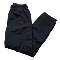Nike Air Vintage Baggy Black and Red Shell Trackpant Bottoms (M)