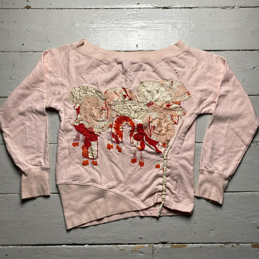 Maharishi Pink Japanese Embroidery Womens Jumper