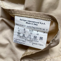 Fendi Roma Womens Leopard Interior Vintage 90’s Cream Beige Lightweight Trench Coat (L)