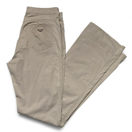 Armani Jeans Womens Beige Cream Flared Straight Leg Trousers (31W)