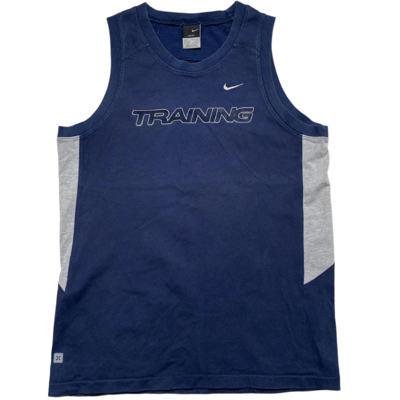 Nike Training Vintage Navy and White Swoosh Vest (M)