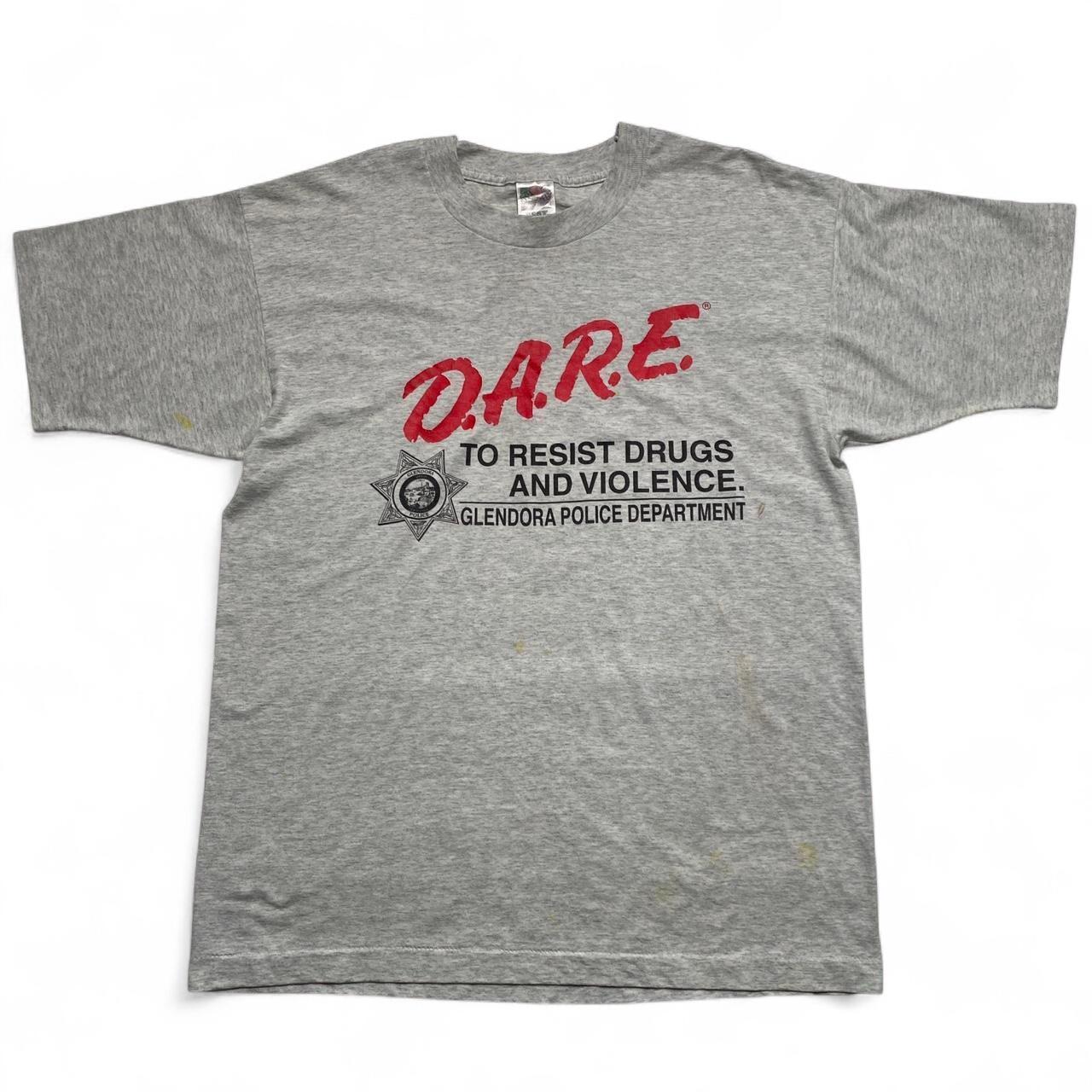 DARE To Resist Drugs and Violence Grey Black and Red 90’s T Shirt (L)