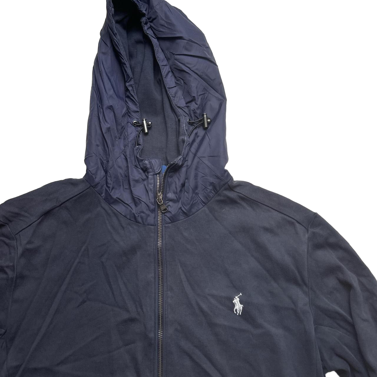 Polo Ralph Lauren Navy and White Pony Shell Hood Hoodie (M)