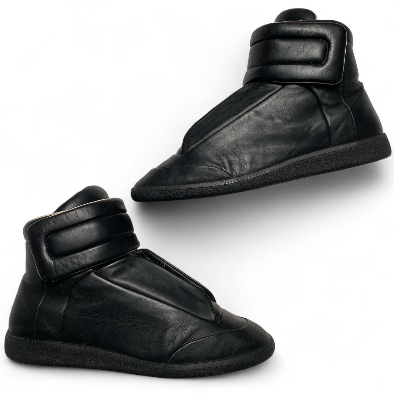 Maison Margiela Future High Top Triple Black Leather Trainers