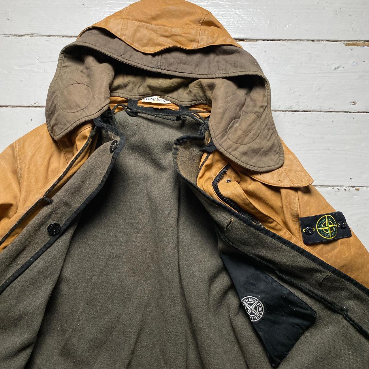 Stone Island Vintage Rubberised Dutch Rope Leather Brown 1996 Jacket