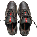 Prada Americas Cup Vintage Brown and Red Low Trainers (UK 4.5)