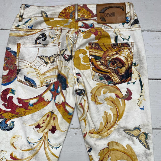 Just Cavalli Printed Butterfly Flowers and Birds Jeans