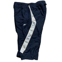 Nike Vintage y2k Navy Light Blue and White Shell Trackpant Shorts (2XL)