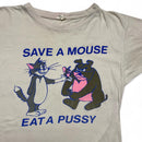Tom and Jerry Womens Graphic Save a Mouse Eat a Pussy Vintage 90’s T Shirt (L)