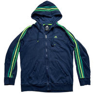 Adidas Performance Essentials Navy and Tri Green Hoodie (L)