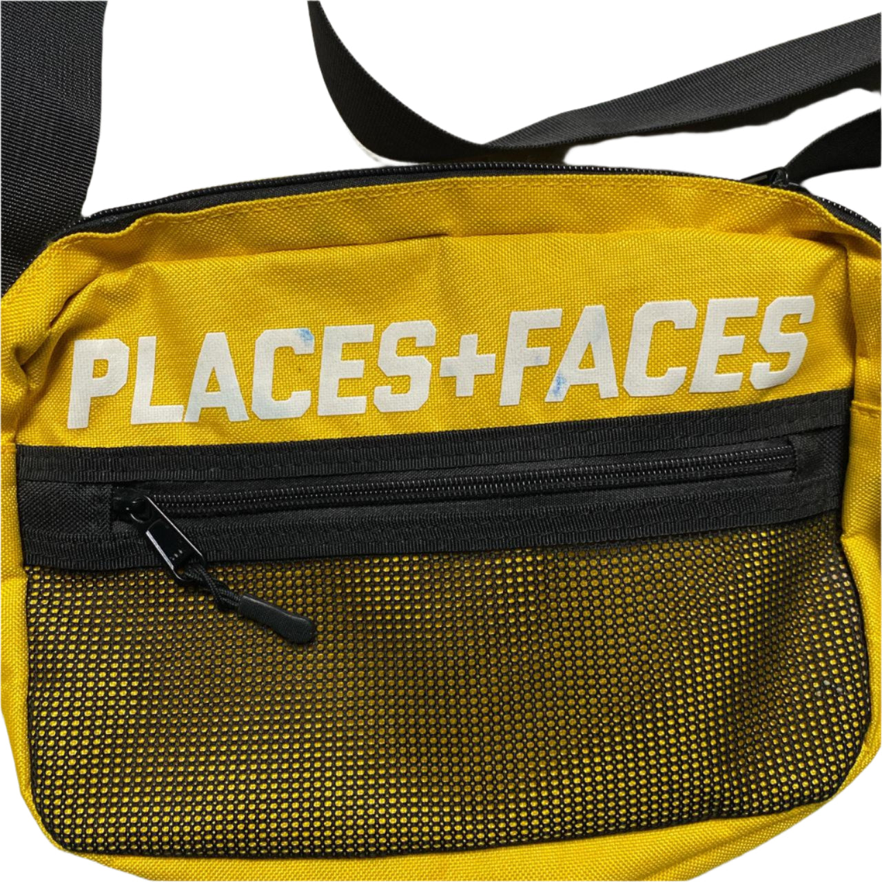 Places Plus Faces Yellow and White Pouch Messenger Bag