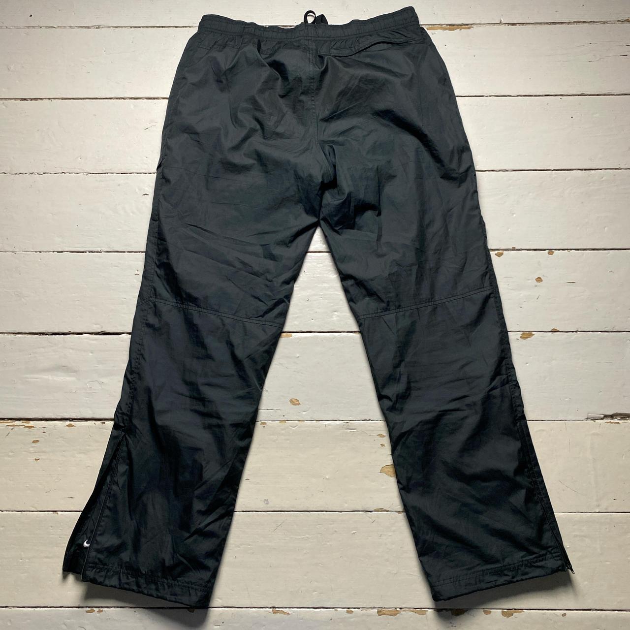 Nike Swoosh Black and White Baggy Shell Trackpant Bottoms