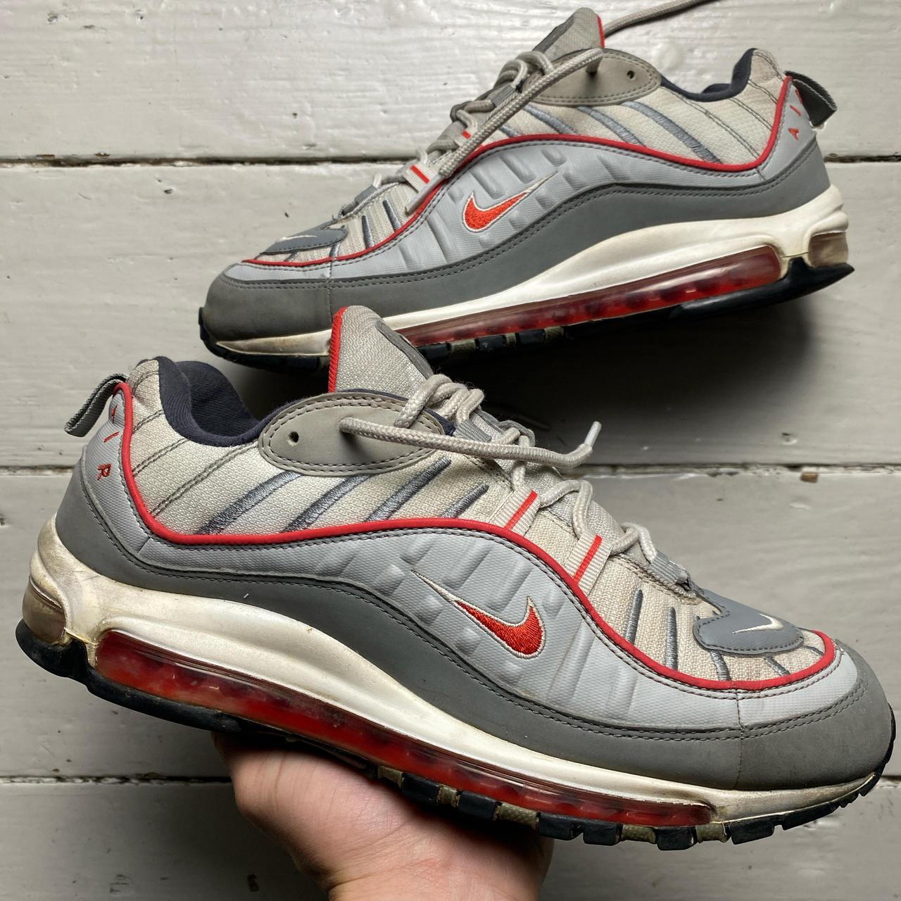 Nike Air Max 98 Grey Red and White