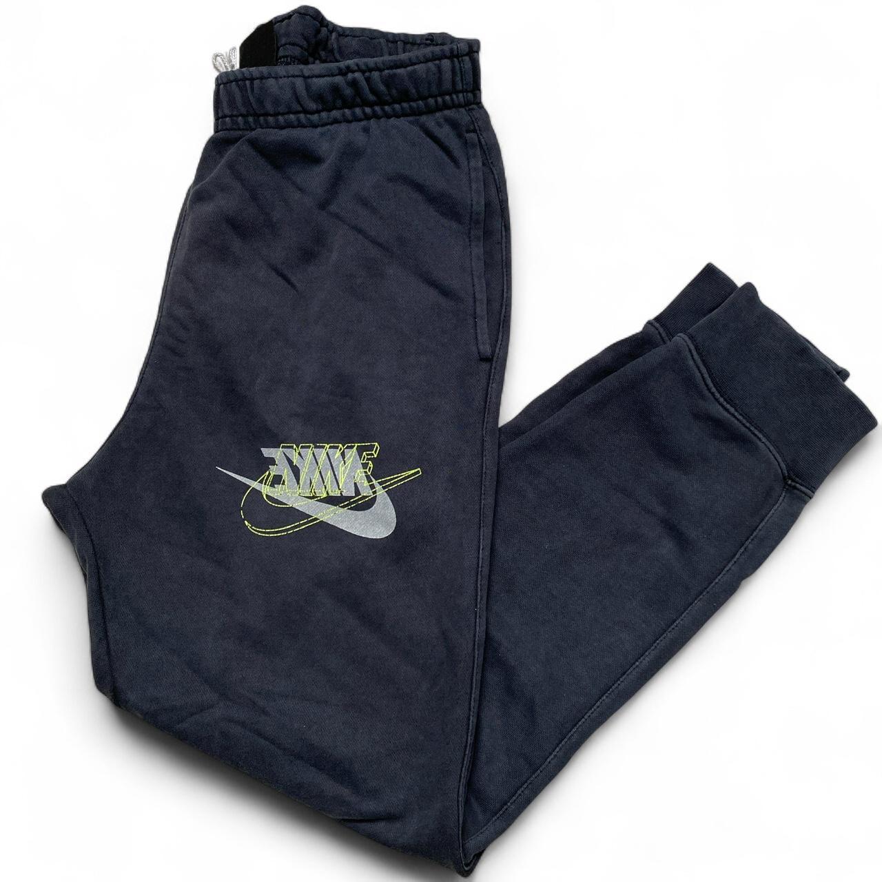 Nike Navy Grey and Green Swoosh Joggers (S)