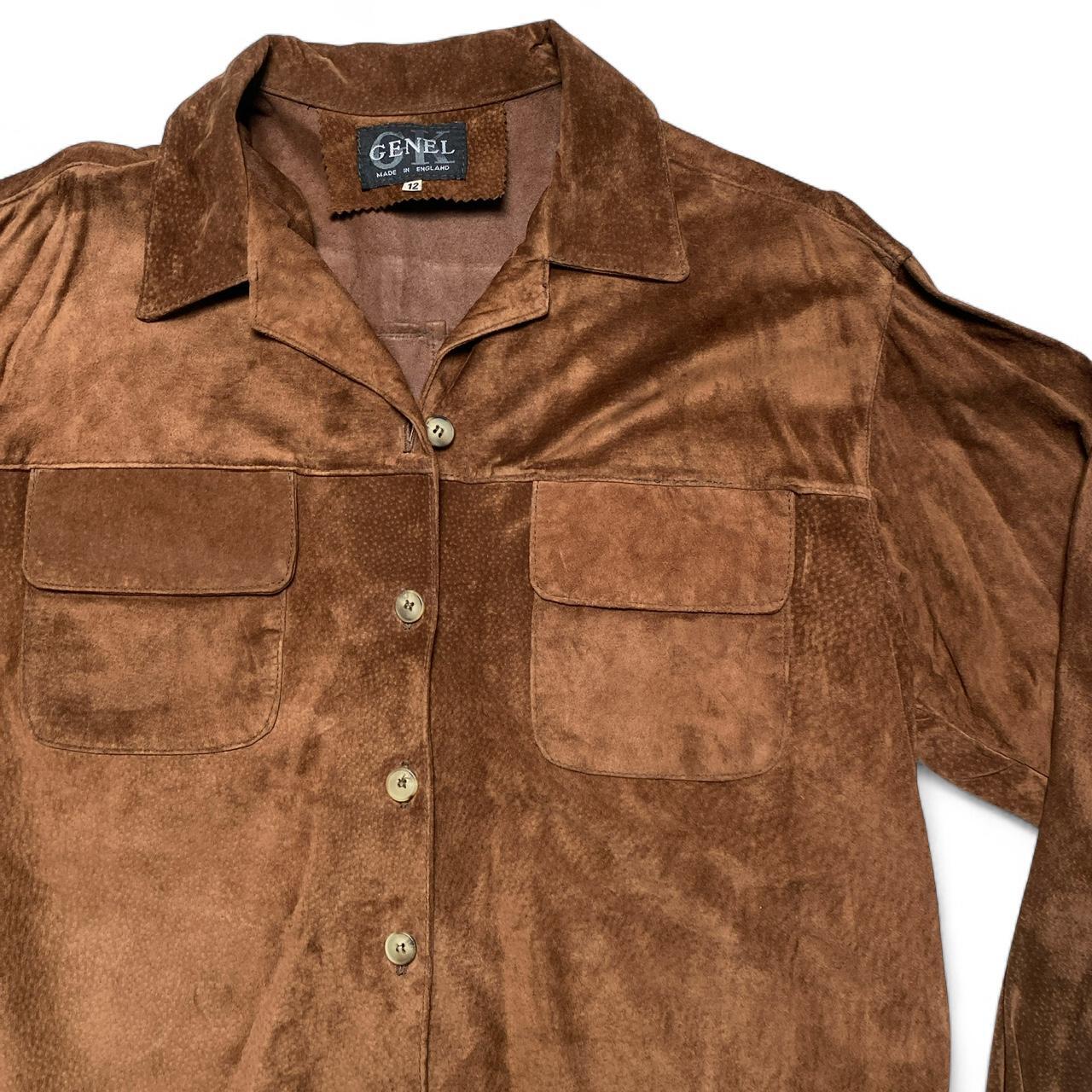 Genel GK Vintage Brown Suede Leather Shirt (M)