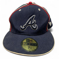 Atlanta Braves New Era Navy White and Red Fitted Cap