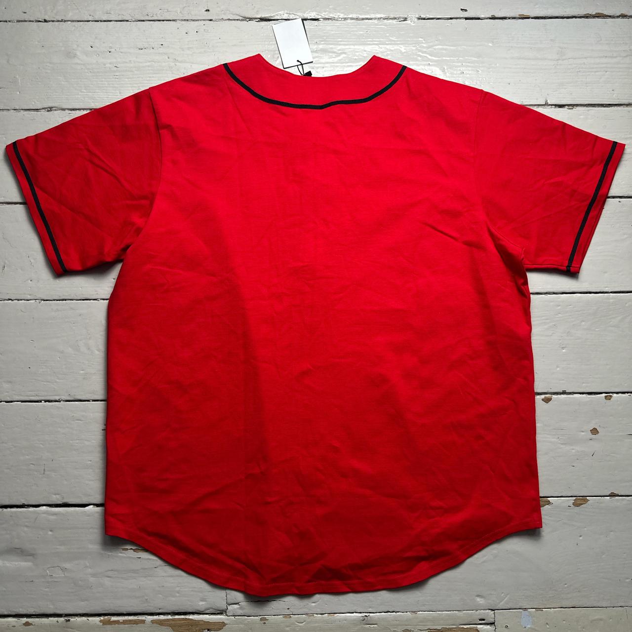 Patta Baseball Short Sleeve Shirt Red and Black