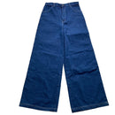 Criminal Damage Vintage Navy Baggy Cargo Carpenter Red Embroidery Jeans (34W)