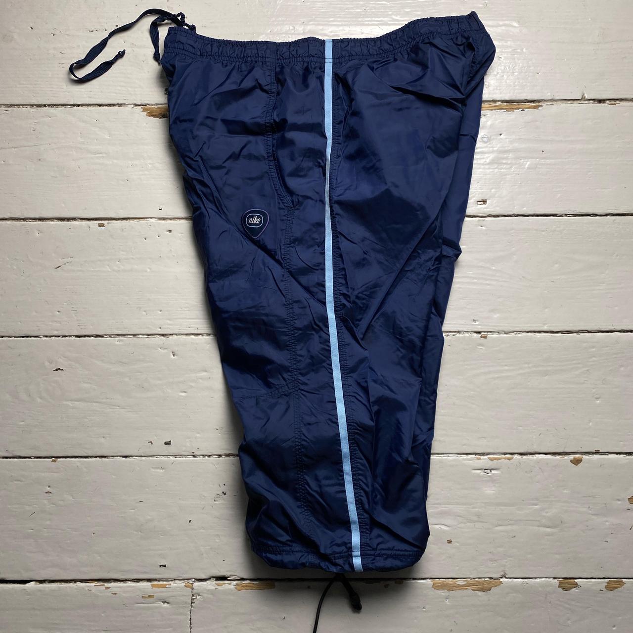 Nike Vintage y2k Navy and Light Blue Shell Trackpant Shorts