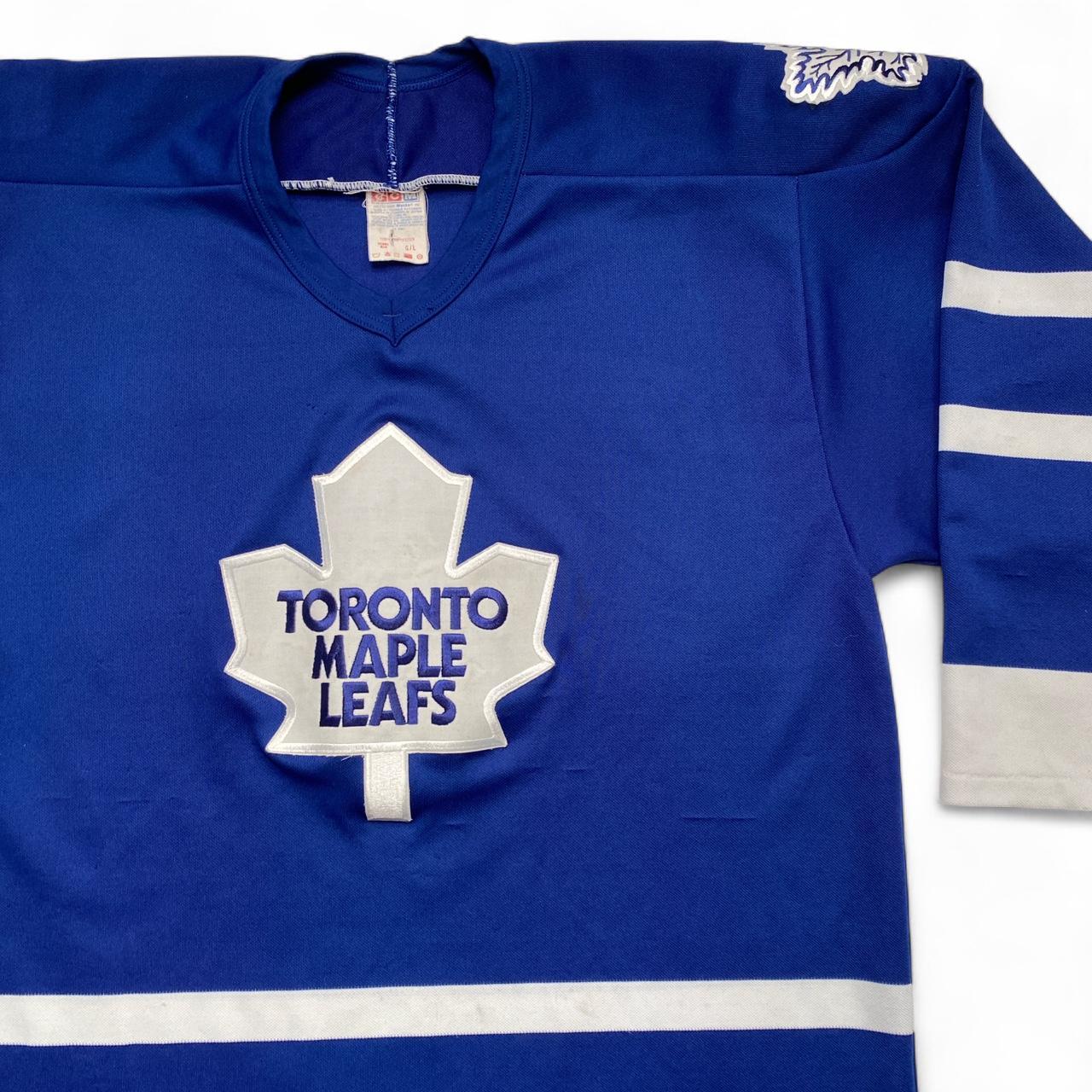 Toronto Maple Leafs CCM Vintage Hockey Jersey Blue and White (M)