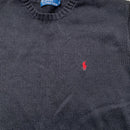 Polo Ralph Lauren Black and Red Knit Jumper (M)