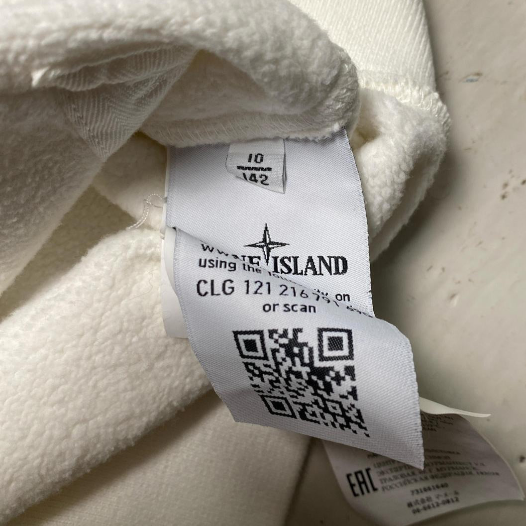 Stone Island Junior White Hoodie (Kids)