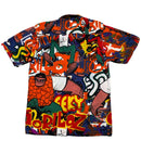 Gorilaz All Over Graffiti Print Short Sleeve Shirt (L)