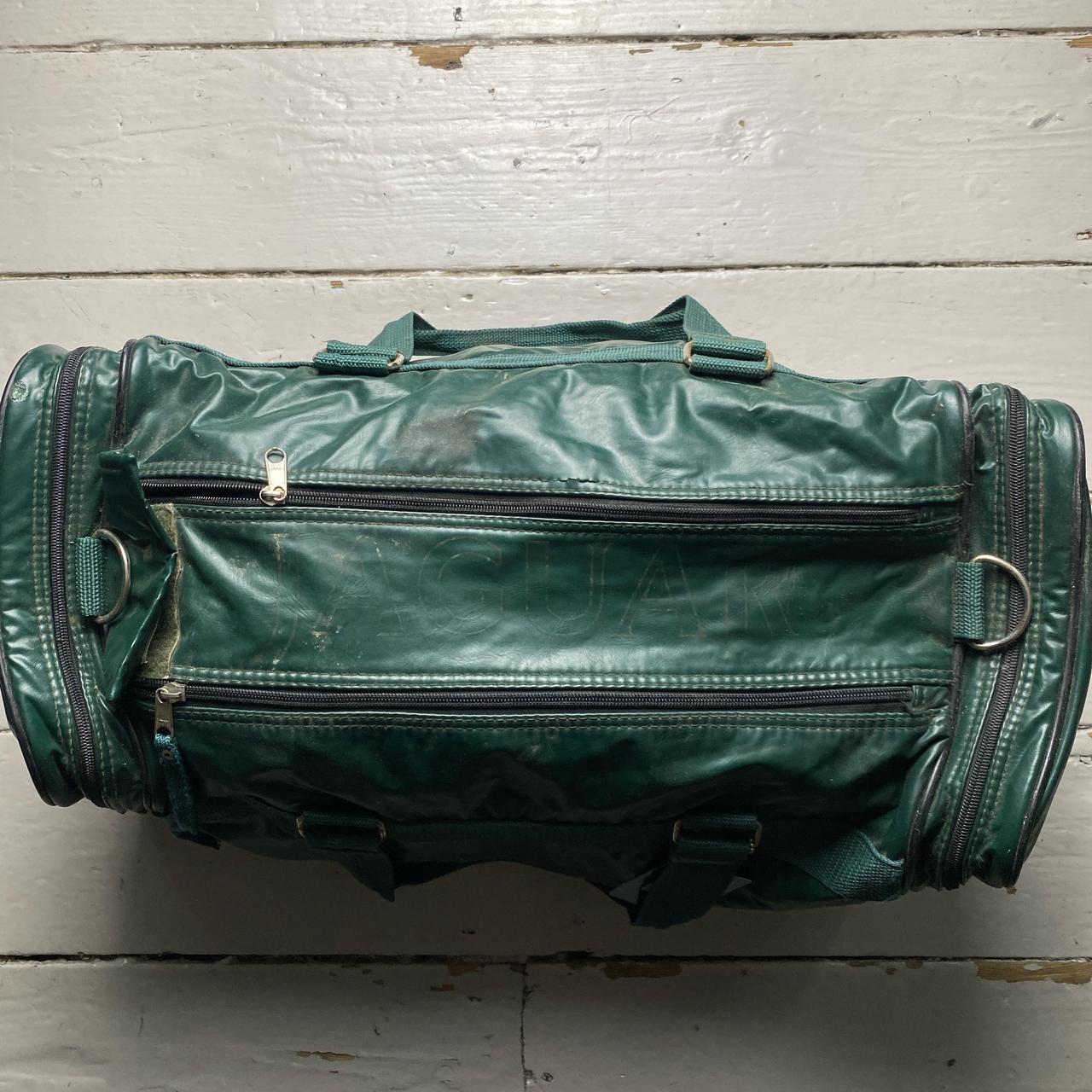 Jaguar Green Leather Vintage Duffle Bag