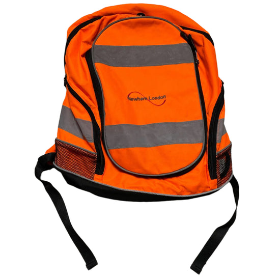 Newham London Reflective Orange and Silver Backpack Bag